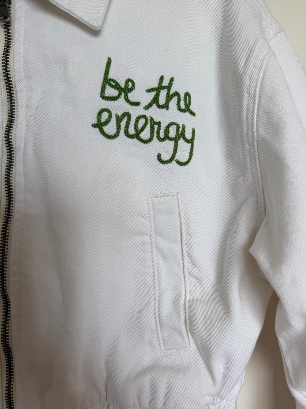 PacSun White Embroidered Zip Jacket with Multicolor Accents - Picture 8 of 9